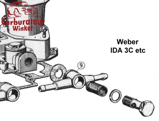 Catastrofe Kloppen expositie 9) Dubbele Banjo Aansluiting voor 3-voudige Weber carburateurs - IDA - IDAP  - IDL - IDTP - IDS - IDT - IF -