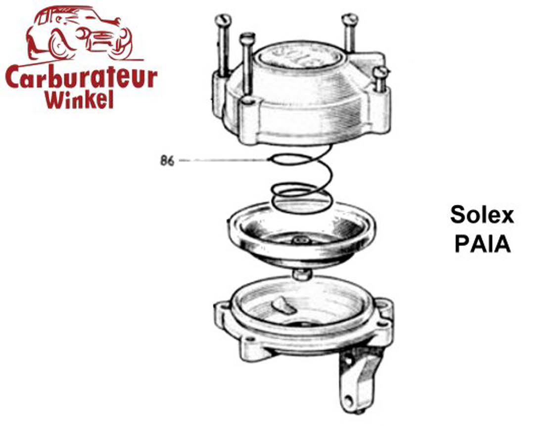 <p><strong>CCR2190</strong><br>Dit is de veer die het membraan voor de secundaire trap van een <em><strong>Solex 32 PAIA</strong></em> carburateur terug naar de uitgangspositie brengt en de beweging dempt.</p>